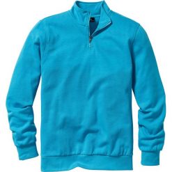 Bluza ze stójką Regular Fit bonprix turkusowy. Niebieskie bluzy rozpinane męskie bonprix. Za 37.99 zł.