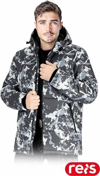 Kurtka męska Reis BISMARCK - Męska kurtka ochronna z kapturem ocieplana pikowana tkanina 100% poliester 300T pongee zapinana na zamek błyskawiczny 4 k. Brązowe kurtki męskie Reis, m, bez wzorów, z poliesteru, bez ramiączek, z kapturem. Za 120.00 zł.