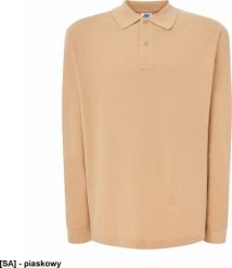 JHK PORA210LS - polo męskie długi rękaw, dwa guziki, boczne rozcięcia, dłuższe na pleach, 100% bawełna 200 - 210g - piaskowy 2XL. Koszulki męskie z długim rękawem JHK, m, bez wzorów, z bawełny, bez kołnierzyka, bez ramiączek. Za 42.63 zł.