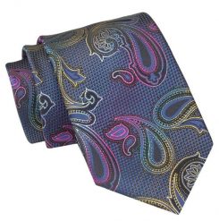 Męski Krawat Angelo di Monti - Kolorowe Paisley. Krawaty i muchy męskie Angelo di Monti, bez wzorów, z tkaniny, eleganckie. Za 45.00 zł.