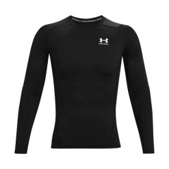 Męska Koszulka Termoaktywna Z Długim Rękawem HeatGear. Czarne bielizna termoaktywna męska Under Armour, m, bez wzorów, bez ramiączek, rowerowe. Za 231.99 zł.