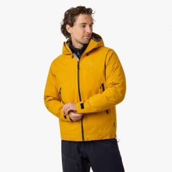 Kurtka shell hiking męska Swedemount Himalaya Shell Jacket II wodoodporny. Żółte kurtki męskie SWEDEMOUNT, m, bez wzorów, bez ramiączek, bez kaptura. W wyprzedaży za 672.00 zł.