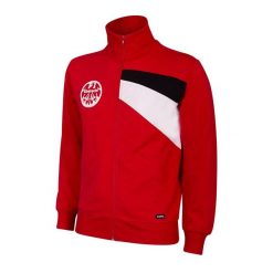 Kurtka/bluza piłkarska retro dla dorosłych Eintracht Frankfurt 1988 - Czerwona. Czerwone bluzy nierozpinane męskie COPA FOOTBALL, m, bez wzorów, retro, bez ramiączek, bez kaptura. Za 382.64 zł.