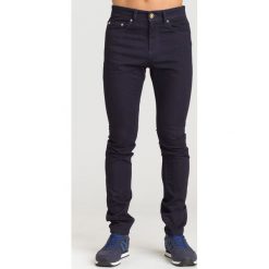 JEANSY SKINNY FIT VERSACE JEANS. Niebieskie jeansy męskie Versace Jeans, z aplikacjami, z jeansu. Za 324.50 zł.
