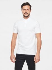 G-Star Raw Polo Dunda D11595-5864 Biały Regular Fit. Białe koszulki polo męskie G-Star Raw, m, bez wzorów, z bawełny, retro, bez kołnierzyka, bez ramiączek. Za 279.99 zł.