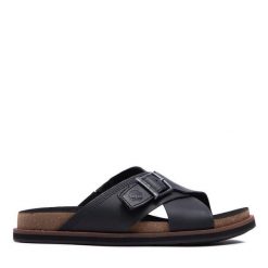 Klapki Timberland. Czarne klapki i japonki męskie Timberland, bez wzorów. Za 269.99 zł.
