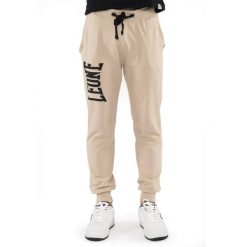 Bluza z bawełna z sznurek regulacyjny na co dzień. Brązowe spodnie na co dzień męskie LEONE 1947 APPAREL, bez wzorów, z bawełny, sportowe. W wyprzedaży za 141.46 zł.