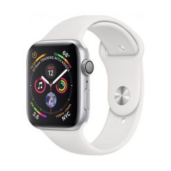 Apple Watch 4 - srebrne aluminium 44 | biały sportowy pasek. Zegarki sportowe marki Apple. W wyprzedaży za 1,799.00 zł.