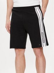 Tommy Hilfiger Szorty sportowe UM0UM03200 Czarny Regular Fit. Czarne szorty sportowe męskie Tommy Hilfiger, bez wzorów, z bawełny, sportowe. Za 199.99 zł.