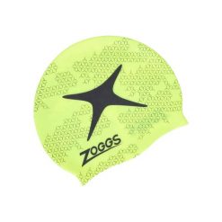Czapka do pływania z nadrukiem silikonowa Zoggs. Żółte czapki męskie ZOGGS, bez wzorów, sportowe. Za 112.50 zł.