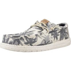 Buty HEY DUDE WALLY PALM JUTE Szary. Szare buty trekkingowe męskie PRO BRANDS, bez wzorów, z tkaniny, bez zapięcia, trekkingowe. Za 368.99 zł.