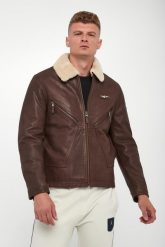 Kurtka męska skórzana AERONAUTICA MILITARE. Kurtki męskie Aeronautica Militare, m, bez wzorów, bez ramiączek, bez kaptura. Za 3,679.00 zł.