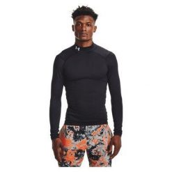 Koszulka męska termoaktywna treningowa Under Armour z długim rękawem. Czarne bielizna termoaktywna męska Under Armour, m, bez wzorów, z poliesteru, bez ramiączek, do biegania. Za 144.14 zł.