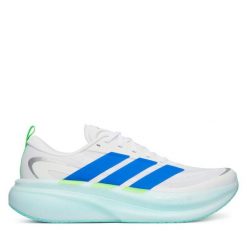 Buty do biegania adidas. Białe buty do biegania męskie ADIDAS, bez wzorów, bez zapięcia, do biegania. Za 512.99 zł.