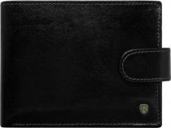 Rovicky Portfel męski skórzany N61L-RVT BLACK. Czarne portfele męskie ROVICKY, bez wzorów. Za 73.96 zł.