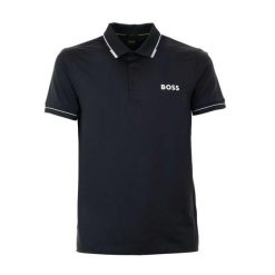 Koszulka Polo męska BOSS Paul Pro BLU slim fit granatowa (50506203-403B). Niebieskie koszulki polo męskie Boss, m, bez wzorów, sportowe, bez kołnierzyka, bez ramiączek. Za 279.00 zł.