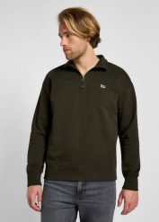 LEE MĘSKA BLUZA HALF ZIP SWS OLIVE NIGHT 112355752 LL99016192. Zielone bluzy nierozpinane męskie Lee, m, bez wzorów, bez ramiączek, bez kaptura. Za 199.99 zł.