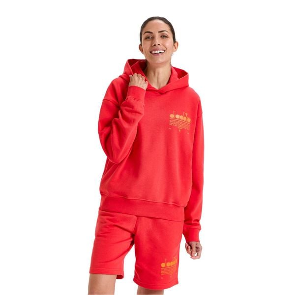 Bluza DIADORA HOODIE MANIFESTO. Czerwone bluzy nierozpinane męskie Diadora, m, bez wzorów, bez ramiączek, bez kaptura. Za 129.99 zł.