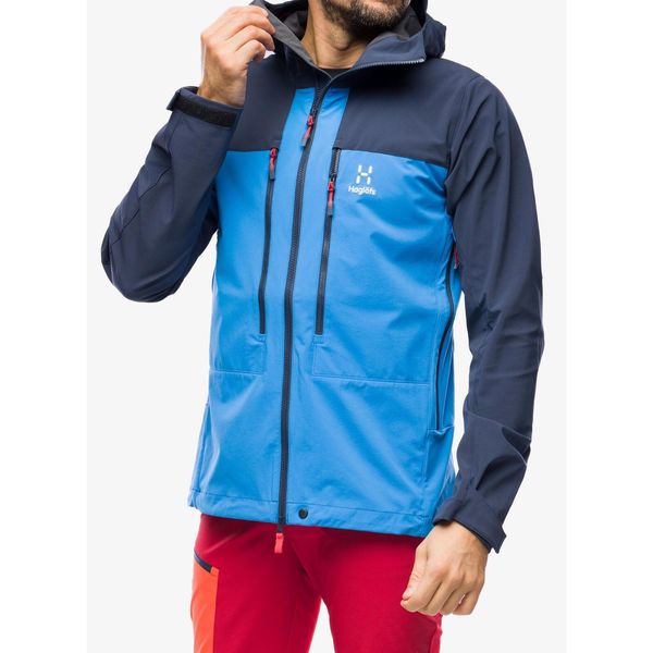 Kurtka softshell męska Haglofs Roc Sight Softshell Jacket. Niebieskie kurtki męskie Haglöfs, m, bez wzorów, z softshellu, sportowe, bez ramiączek, bez kaptura. Za 1,100.99 zł.