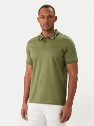 KARL LAGERFELD Polo 745010 562200 Zielony Regular Fit. Zielone koszulki polo męskie KARL LAGERFELD, l, bez wzorów, z bawełny, bez kołnierzyka, bez ramiączek. Za 539.99 zł.