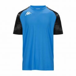 Koszulka Kappa Daverno. Niebieskie t-shirty sportowe męskie Kappa, bez wzorów, sportowe, bez ramiączek. W wyprzedaży za 86.80 zł.