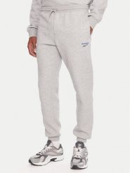 Reebok Spodnie dresowe RK25146CCM Szary Regular Fit. Szare spodnie dresowe męskie Reebok, bez wzorów, z bawełny. Za 199.99 zł.