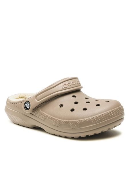 Crocs Klapki Crocs Classic Lined Clog 203591 Beżowy. Brązowe klapki i japonki męskie Crocs, bez wzorów, z tworzywa sztucznego. Za 269.99 zł.