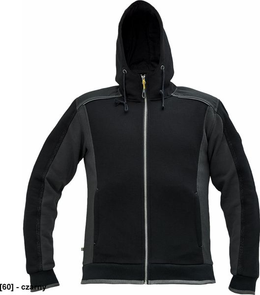 CERVA DAYBORO - męska bluza, kaptur, odblaskowe elementy, 55% bawełna, 45% poliester - czarny M. Czarne bluzy nierozpinane męskie CERVA, m, bez wzorów, z bawełny, bez ramiączek, bez kaptura. Za 184.85 zł.