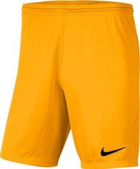 Nike Spodenki Nike Park III BV6855 739 BV6855 739 złoty XL. Żółte szorty sportowe męskie Nike, bez wzorów, sportowe. Za 58.77 zł.
