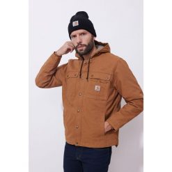 Kurtka turystyczna męska Carhartt Washed Duck Sherpa Utility ocieplana. Zielone kurtki męskie Carhartt, m, bez wzorów, sportowe, bez ramiączek, bez kaptura. Za 751.99 zł.