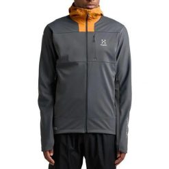 Kurtka trekkingowa męska Haglöfs L.I.M Hybrid Softshell. Szare kurtki softshell męskie Haglöfs, l, bez wzorów, z softshellu, bez kaptura. Za 649.99 zł.