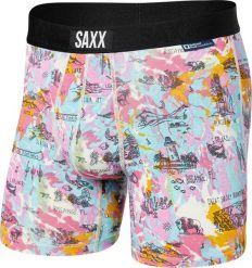 SAXX Bokserki męskie szybkoschnące SAXX VIBE Boxer Brief - Parki Narodowe - różowy S. Czerwone bokserki męskie Saxx, m, bez wzorów. Za 103.99 zł.