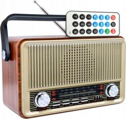 Radio . RADIO PRZENOŚNE RABA RETRO BLUETOOTH, FM, USB, SD, AUX Z PILOTEM, BRĄZOWE LX510BTB. Brązowe radia NoName. Za 105.99 zł.