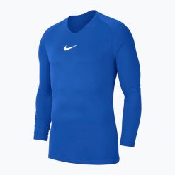 Longsleeve termoaktywny męski Nike Dri-FIT Park First Layer. Niebieskie bielizna termoaktywna męska Nike, m, bez wzorów, bez ramiączek, do piłki nożnej, dri-fit (nike). Za 114.37 zł.