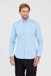 LA MARTINA Błękitna koszula Poplin Stretch. Niebieskie koszule męskie La Martina, l, bez wzorów, bez kołnierzyka, bez ramiączek. W wyprzedaży za 359.99 zł.