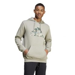 Bluza z kapturem męska ADIDAS Gym & Pilates. Brązowe bluzy nierozpinane męskie ADIDAS, l, bez wzorów, z bawełny, z kapturem. Za 179.99 zł.