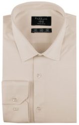 Jednokolorowa, Bawełniana Koszula o Prostym Kroju - Beżowa. Brązowe koszule męskie Pazzani, bez wzorów, z bawełny, bez kołnierzyka, bez ramiączek. Za 169.00 zł.