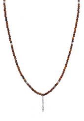 KUZZOI Męska zawieszka Koralik z Tygrysim Okiem ze srebra próby 925 Sterling Silver Biżuteria męska 1 ct Męskie. Szara biżuteria dla mężczyzn KUZZOI, z materiału, srebrne. Za 390.14 zł.