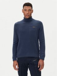 Aeronautica Militare Golf 252MA1587UL00904 Granatowy Regular Fit. Niebieskie kardigany męskie Aeronautica Militare, m, bez wzorów, z bawełny, bez ramiączek. Za 859.99 zł.
