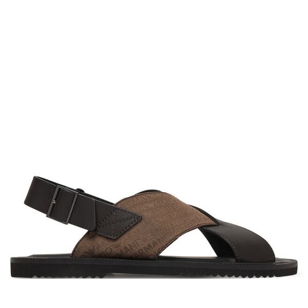 Sandały Emporio Armani. Brązowe sandały męskie Emporio Armani, bez zapięcia. Za 1,069.00 zł.