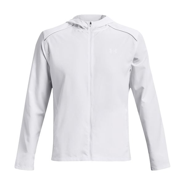 Kurtka do biegania męska Under Armour Storm Run Hooded. Białe kurtki męskie Under Armour, m, bez wzorów, bez kaptura, do biegania. W wyprzedaży za 282.55 zł.