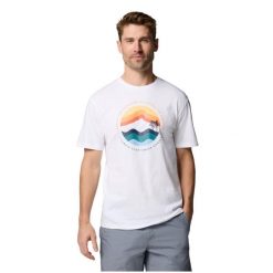 T-shirt sportowy z krótkim rękawem męski Path Lake II Graphic Tee. Białe t-shirty sportowe męskie Columbia, m, bez wzorów, z bawełny, sportowe, bez ramiączek. Za 99.99 zł.