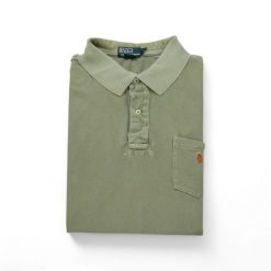 Second life - Męski polo z krótkim rękawem - Stan bardzo dobry. Brązowe koszulki polo męskie Ralph Lauren, m, bez wzorów, sportowe, bez kołnierzyka, bez ramiączek. Za 101.48 zł.