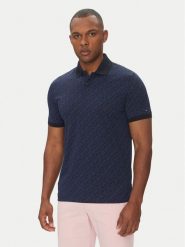 Tommy Hilfiger Polo Monogram MW0MW39218 Granatowy Regular Fit. Niebieskie koszulki polo męskie Tommy Hilfiger, m, bez wzorów, z bawełny, bez kołnierzyka, bez ramiączek. Za 259.99 zł.