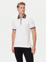 Versace Jeans Couture Polo 79GAGT02 CJ01T Biały Regular Fit. Białe koszulki polo męskie Versace Jeans Couture, m, bez wzorów, z bawełny, bez kołnierzyka, bez ramiączek. Za 1,019.00 zł.