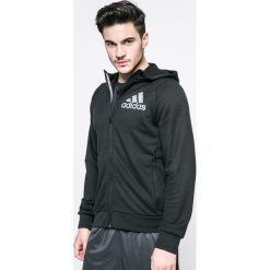 Adidas Performance - Bluza. Czarne bluzy z kapturem męskie adidas Performance, z nadrukiem, z dzianiny. W wyprzedaży za 169.90 zł.