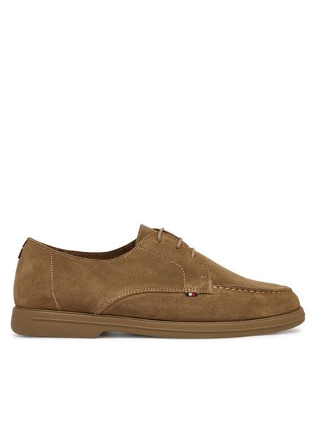 Tommy Hilfiger Mokasyny Moc T Derby FM0FM05495 Brązowy. Brązowe mokasyny męskie Tommy Hilfiger, ze skóry, bez zapięcia. Za 299.99 zł.