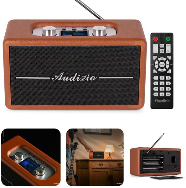 Radio retro DAB FM BT Tune60 Audizio brązowe one size. Brązowe radia Audizio. Za 349.00 zł.