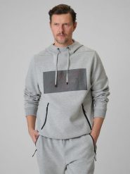 4F Bluza dresowa regular z kapturem męska - szara XL. Szare bluzy z kapturem męskie 4f, m, bez wzorów, z bawełny, z kapturem. Za 199.99 zł.