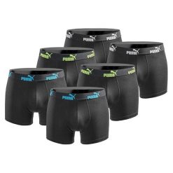 Bokserki majtki męskie Puma Boxershorts 6-pak bawełniane. Czarne bokserki męskie Puma, m, bez wzorów, z bawełny. Za 179.00 zł.
